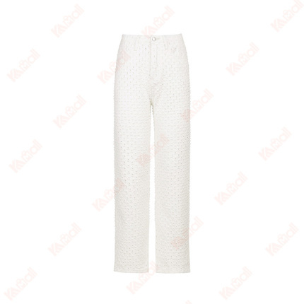 loose ripped jeans wide leg pant